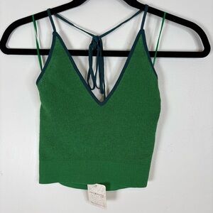 Free People Intimately Yours Knit V-Neck Halter Tank Top Small New